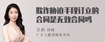 欺诈胁迫手段订立的合同是无效合同吗