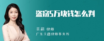 盗窃5万块钱怎么判