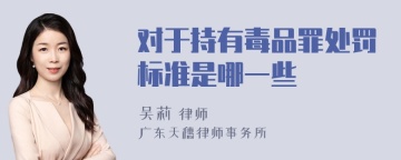 对于持有毒品罪处罚标准是哪一些