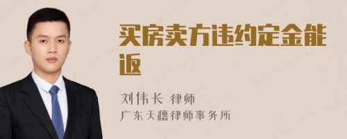 买房卖方违约定金能返