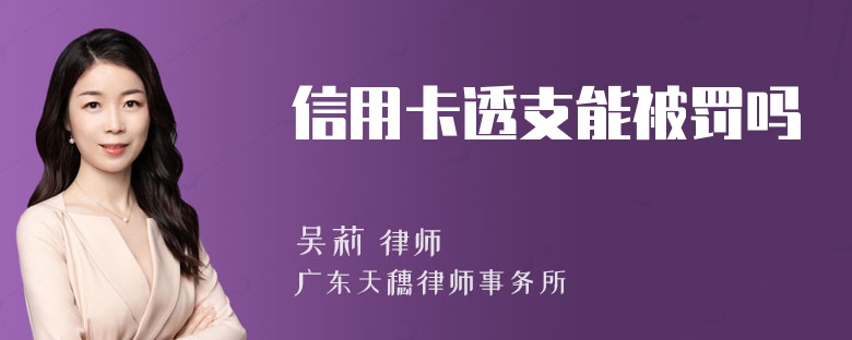 信用卡透支能被罚吗