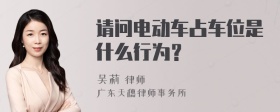 请问电动车占车位是什么行为？