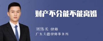 财产不分能不能离婚