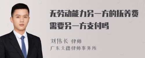 无劳动能力另一方的抚养费需要另一方支付吗