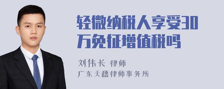 轻微纳税人享受30万免征增值税吗