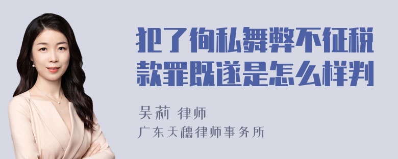 犯了徇私舞弊不征税款罪既遂是怎么样判