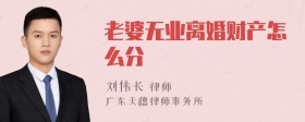 老婆无业离婚财产怎么分