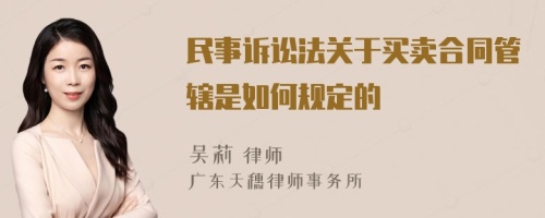 民事诉讼法关于买卖合同管辖是如何规定的