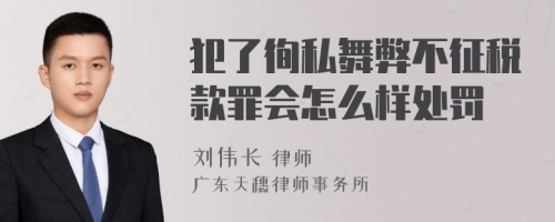 犯了徇私舞弊不征税款罪会怎么样处罚