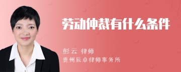 劳动仲裁有什么条件