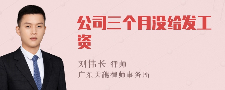 公司三个月没给发工资