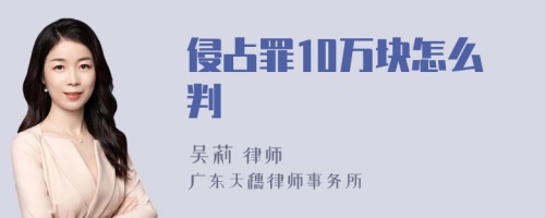 侵占罪10万块怎么判