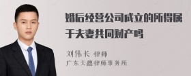 婚后经营公司成立的所得属于夫妻共同财产吗