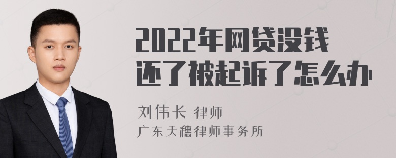 2022年网贷没钱还了被起诉了怎么办