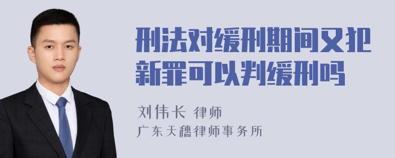 刑法对缓刑期间又犯新罪可以判缓刑吗