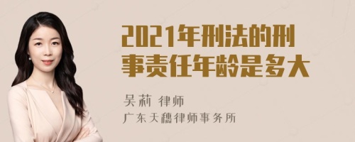 2021年刑法的刑事责任年龄是多大