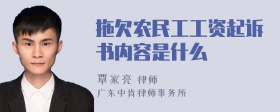 拖欠农民工工资起诉书内容是什么