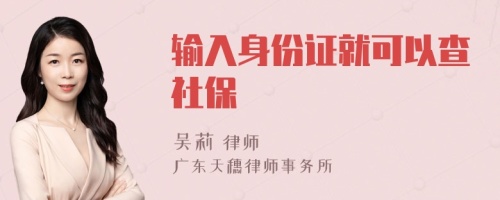 输入身份证就可以查社保