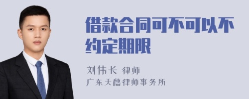 借款合同可不可以不约定期限