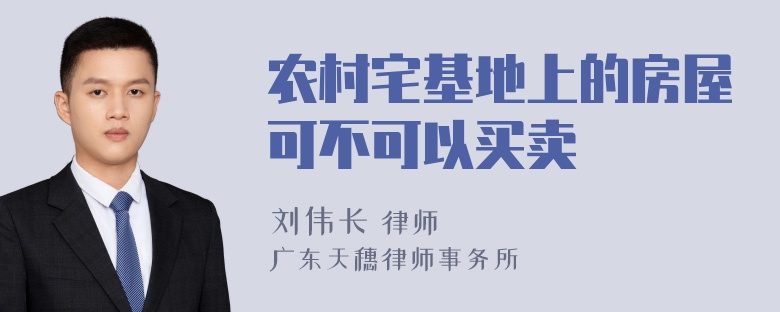 农村宅基地上的房屋可不可以买卖