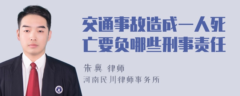 交通事故造成一人死亡要负哪些刑事责任