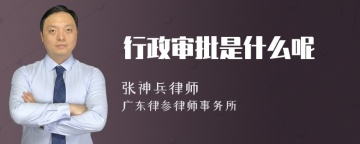 行政审批是什么呢