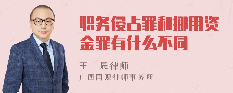 职务侵占罪和挪用资金罪有什么不同