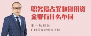 职务侵占罪和挪用资金罪有什么不同