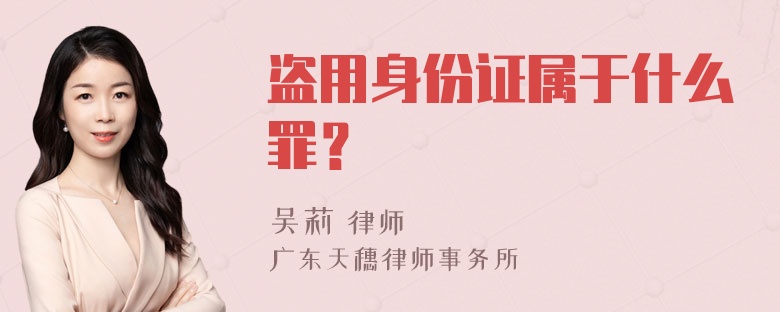 盗用身份证属于什么罪？