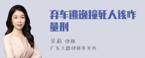 弃车逃逸撞死人该咋量刑