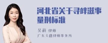 河北省关于寻衅滋事量刑标准