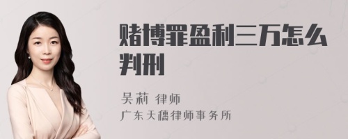 赌博罪盈利三万怎么判刑