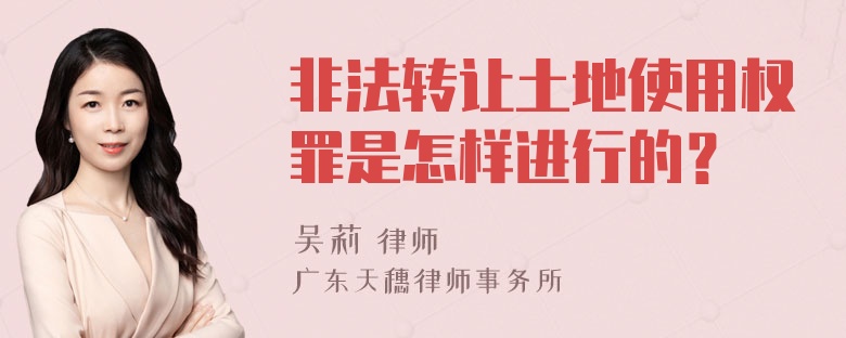 非法转让土地使用权罪是怎样进行的？