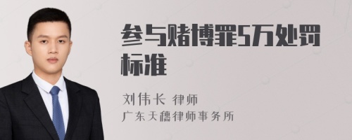 参与赌博罪5万处罚标准