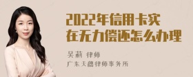 2022年信用卡实在无力偿还怎么办理