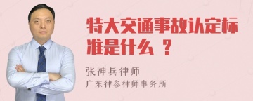 特大交通事故认定标准是什么 ?