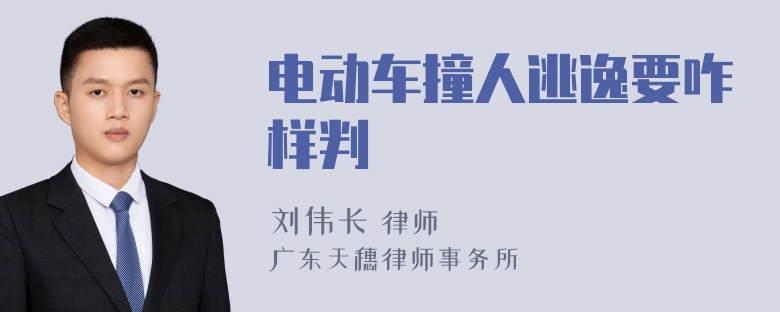 电动车撞人逃逸要咋样判