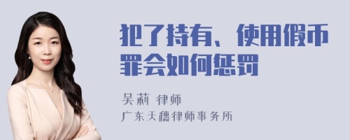 犯了持有、使用假币罪会如何惩罚