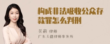 构成非法吸收公众存款罪怎么判刑