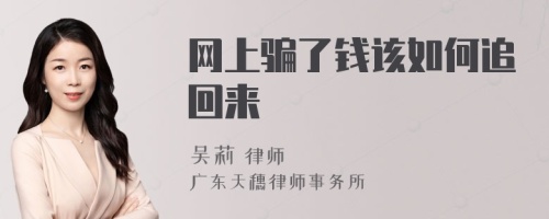 网上骗了钱该如何追回来