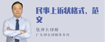 民事上诉状格式、范文