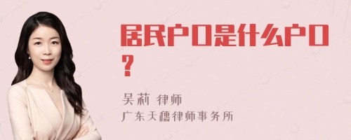 居民户口是什么户口？