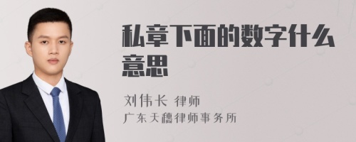 私章下面的数字什么意思