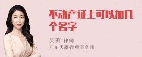 不动产证上可以加几个名字