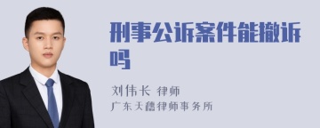 刑事公诉案件能撤诉吗