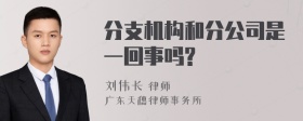 分支机构和分公司是一回事吗?