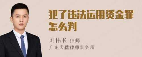 犯了违法运用资金罪怎么判