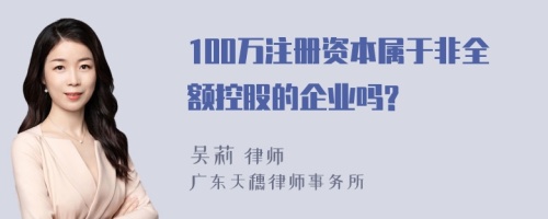 100万注册资本属于非全额控股的企业吗?