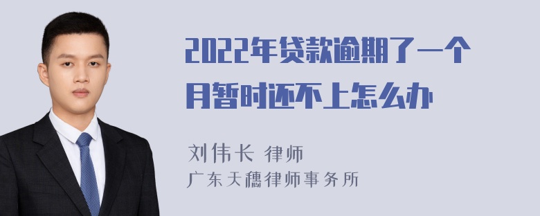 2022年贷款逾期了一个月暂时还不上怎么办