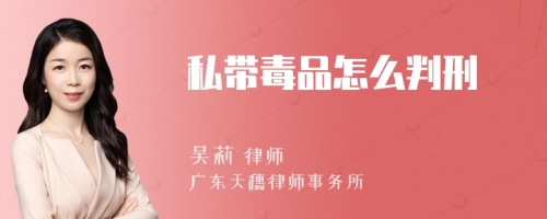 私带毒品怎么判刑